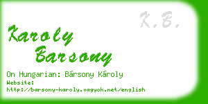 karoly barsony business card