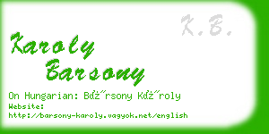 karoly barsony business card